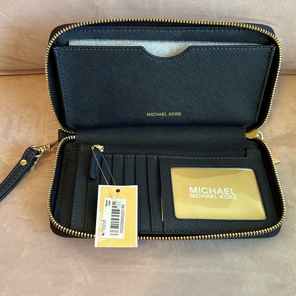 Michael Kors navy blue, wristlet, wallet. - Picture 2 of 3